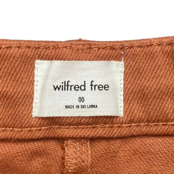 WILFRED FREE Aritzia Pant High Waisted Twill  Modern Cargo Pants Sz 00 Rust - Picture 4 of 8